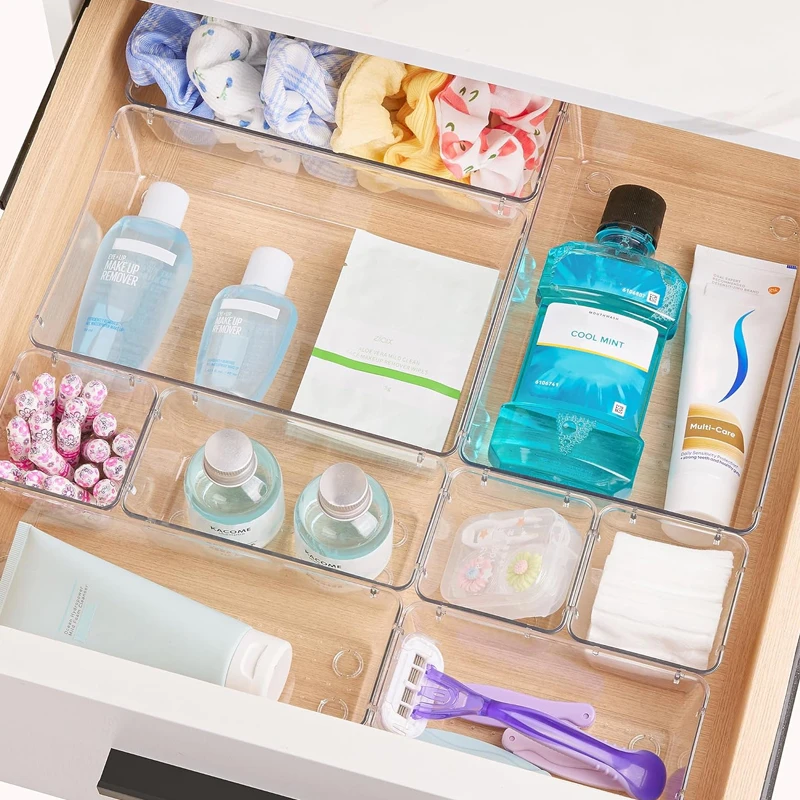 25 contenitori trasparenti anti scivolo + 100 piedini anti-scivolo
