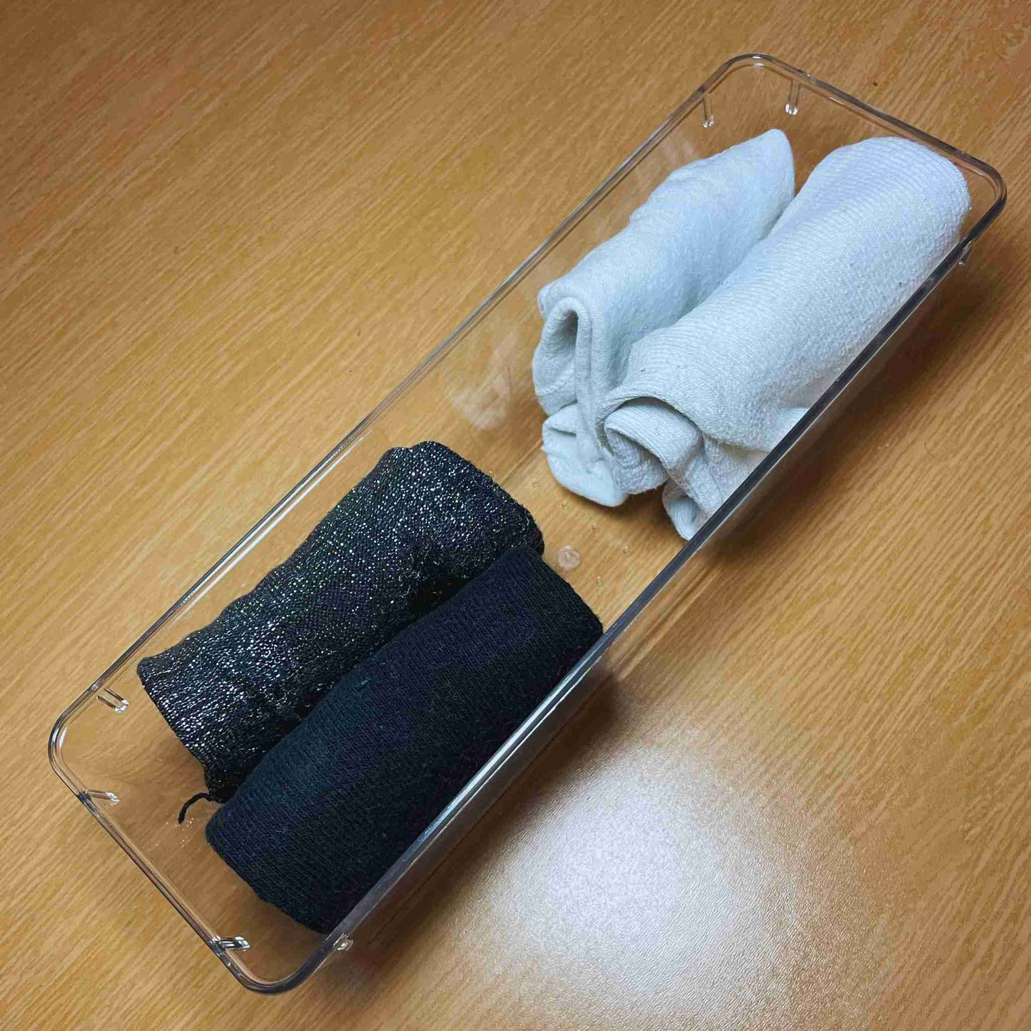 25 contenitori trasparenti anti scivolo + 100 piedini anti-scivolo