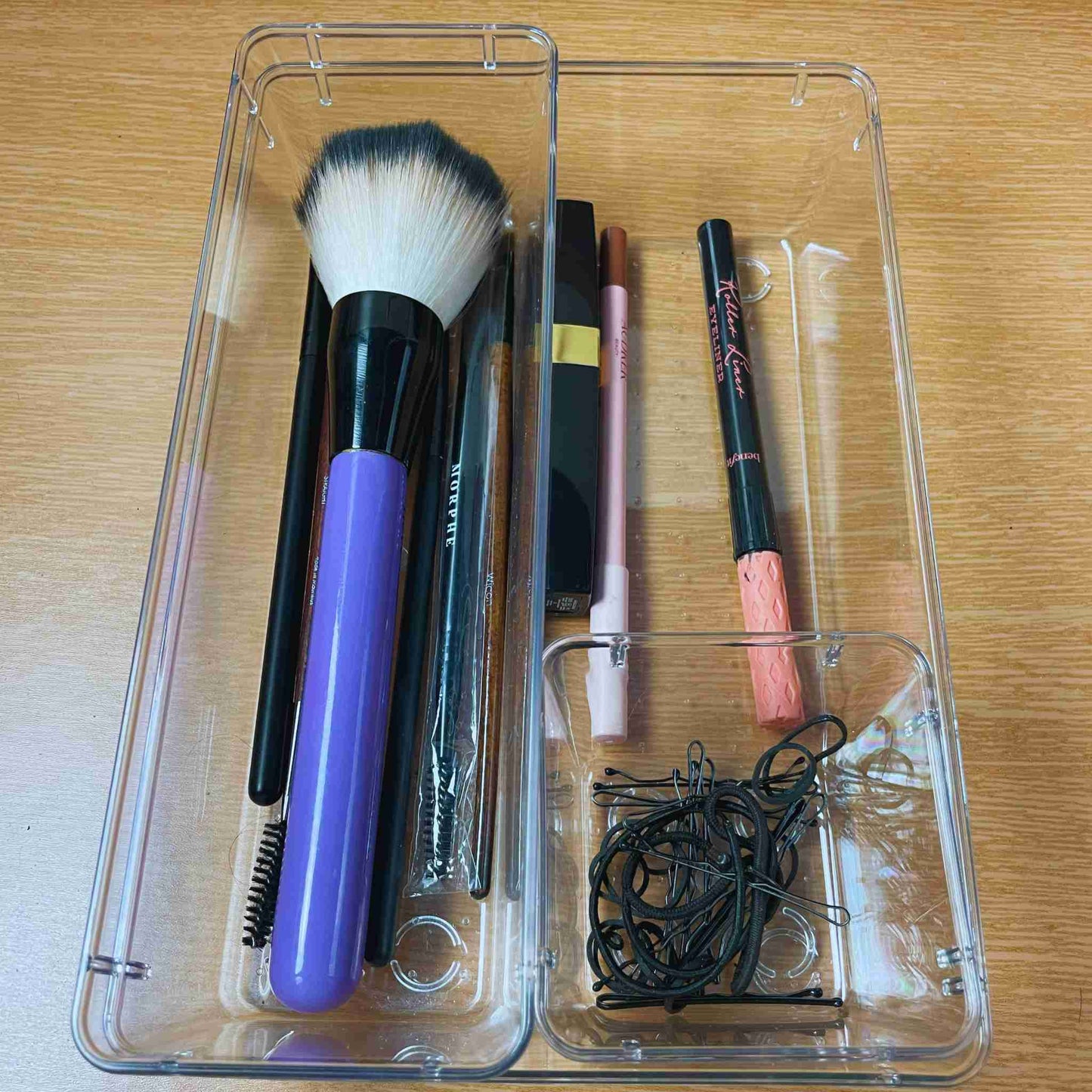 25 contenitori trasparenti anti scivolo + 100 piedini anti-scivolo